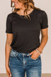 Without A Care Ribbed Knit Top- Black