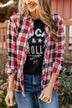 Lovely Seeing You Button Down Flannel- Red & Black