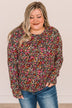 Unexplainable Feelings Floral Knit Top- Black