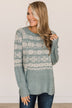 Winter Wonders Knit Sweater- Slate Blue