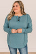 Captivating Love Long Sleeve Top- Vintage Teal