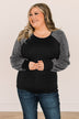 About Last Night Shimmer Sleeve Top- Black & Silver