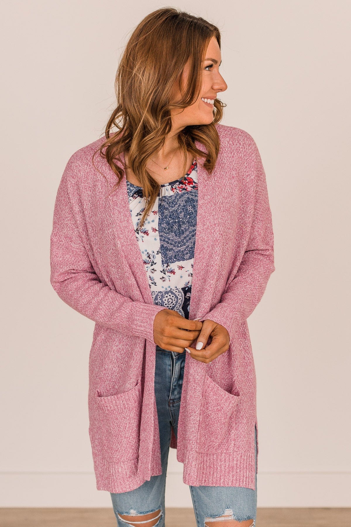 Cozy As Can Be Long Knitted Cardigan- Pink