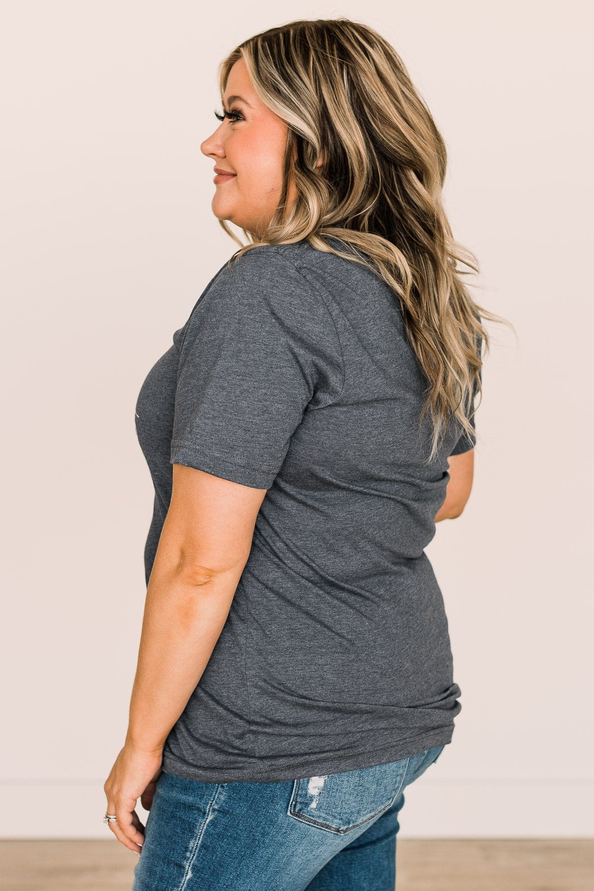 "Wander" Graphic Tee- Heather Navy