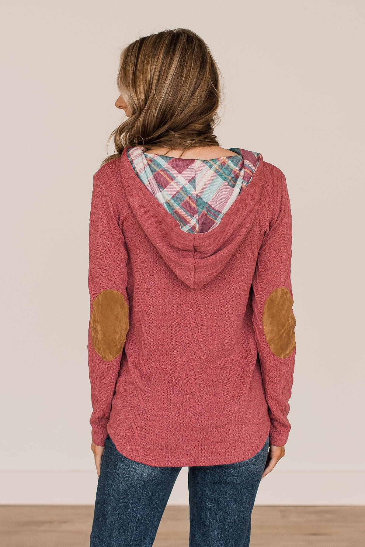 Can't Resist Hooded Knit Top- Berry