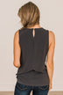 Just Be Yourself Sleeveless Top- Charcoal