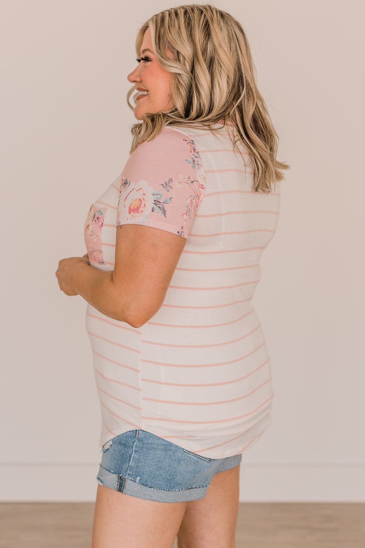 Shaking Things Up Striped Knit Top- Ivory & Blush