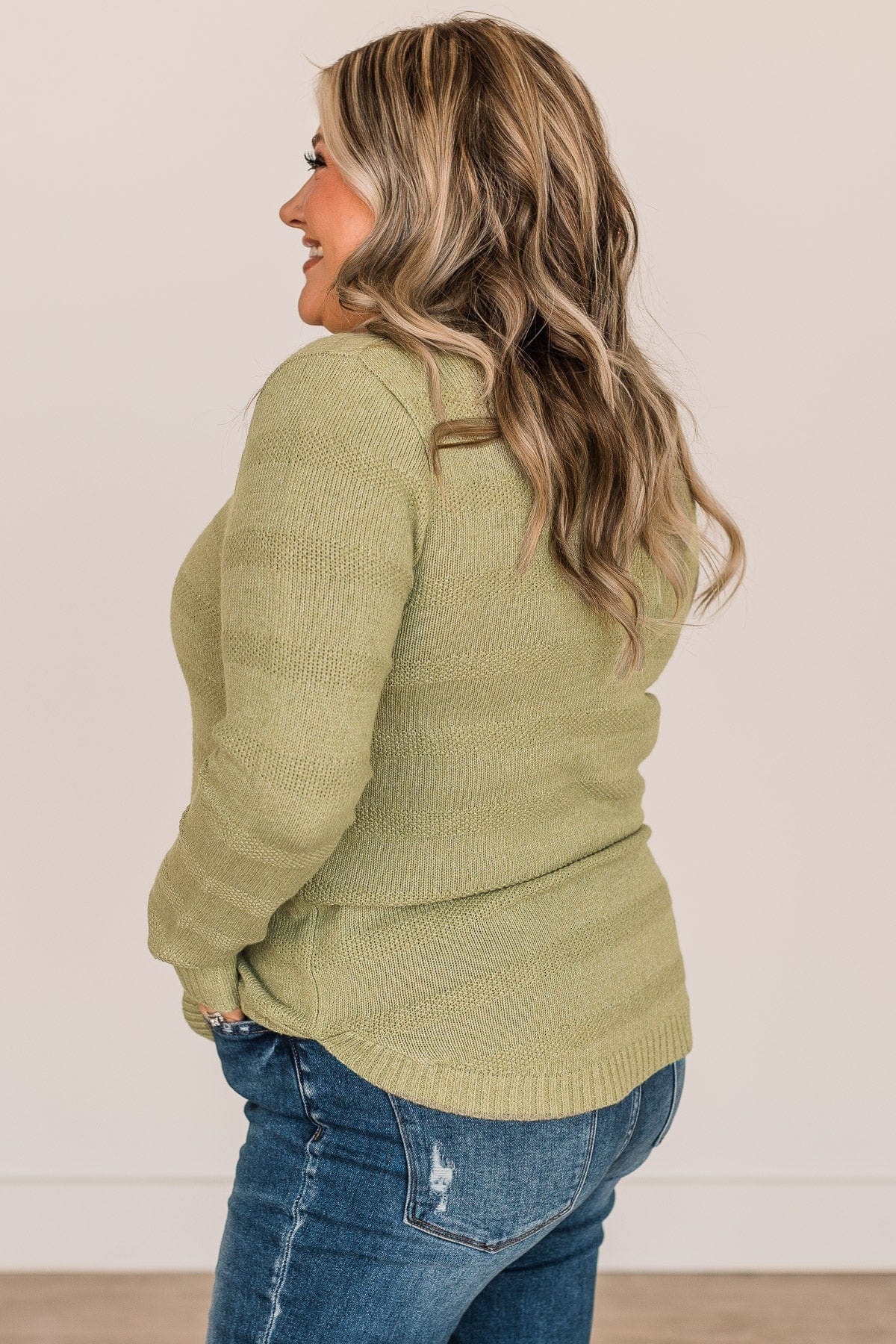 Making It Look Easy Knit Sweater- Sage