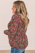 Unexplainable Feelings Floral Knit Top- Black