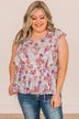 Kind Regards Floral Babydoll Blouse- Light Blue & Magenta