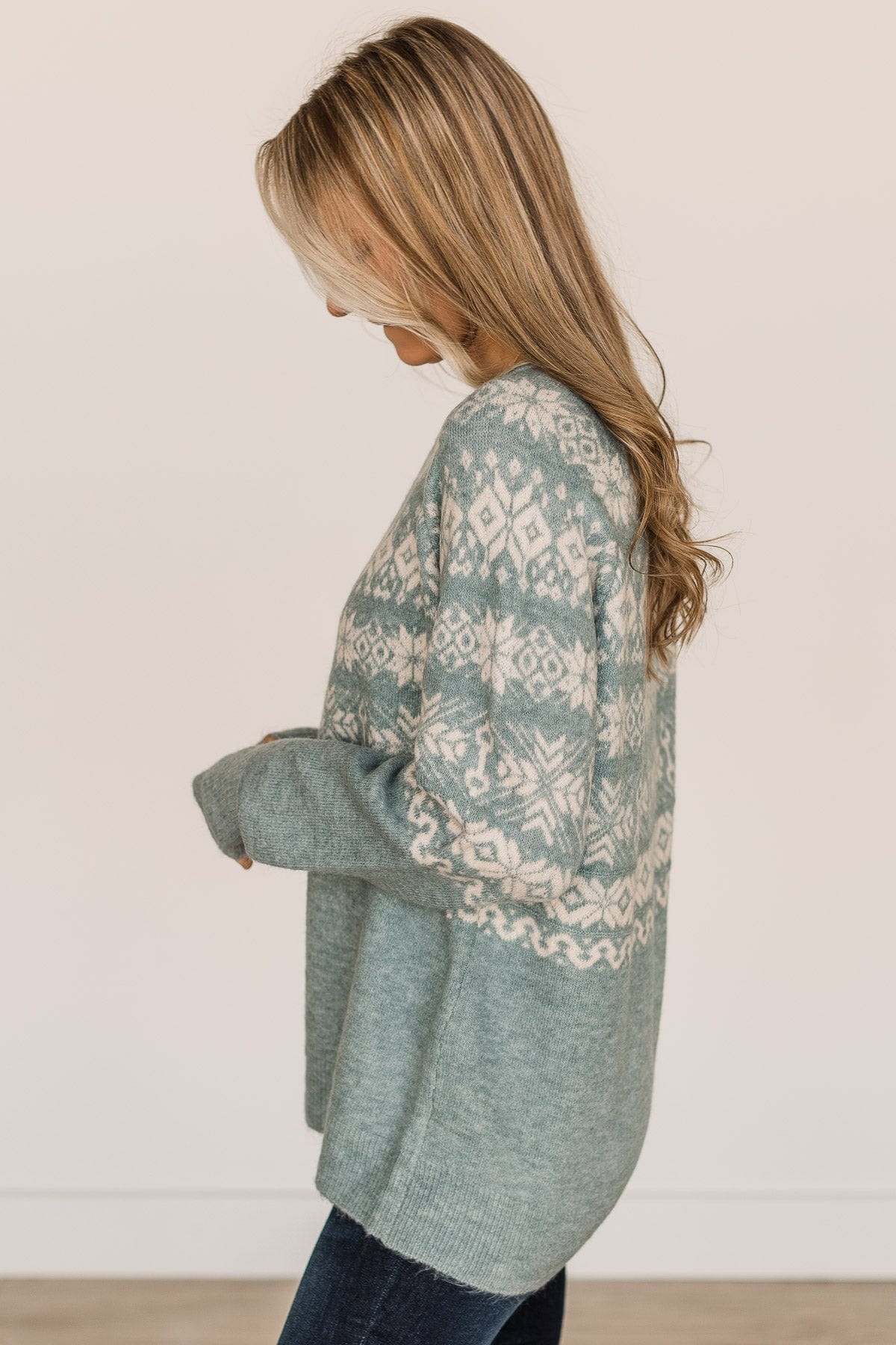 Winter Wonders Knit Sweater- Slate Blue