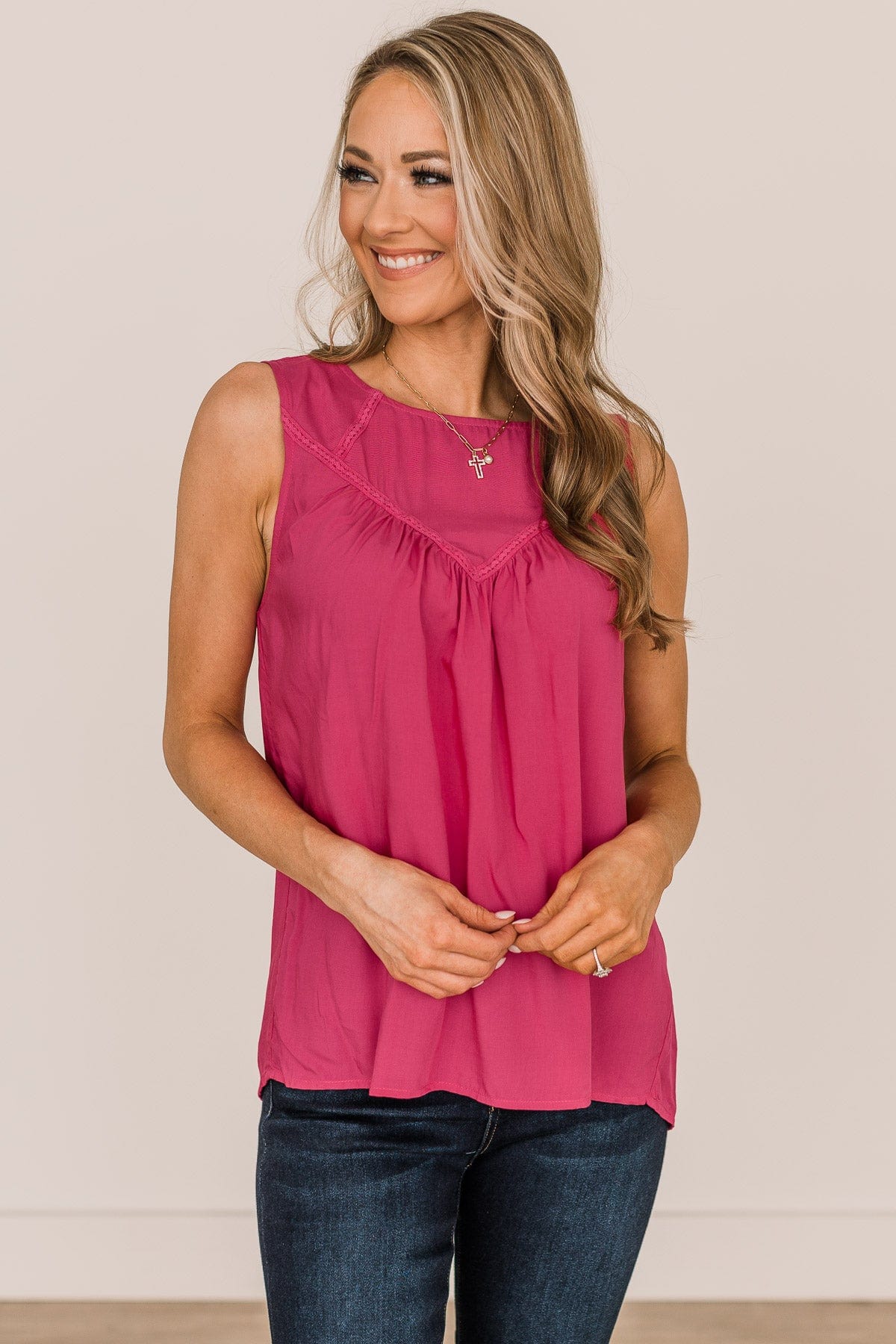 New Beginnings Tank Top- Hot Pink