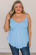 Bright As The Moon Babydoll Tank Top- Baby Blue