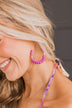 Found True Love Teardrop Dangle Earrings- Magenta