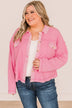 Honorable Mention Lightweight Button Top- Pink