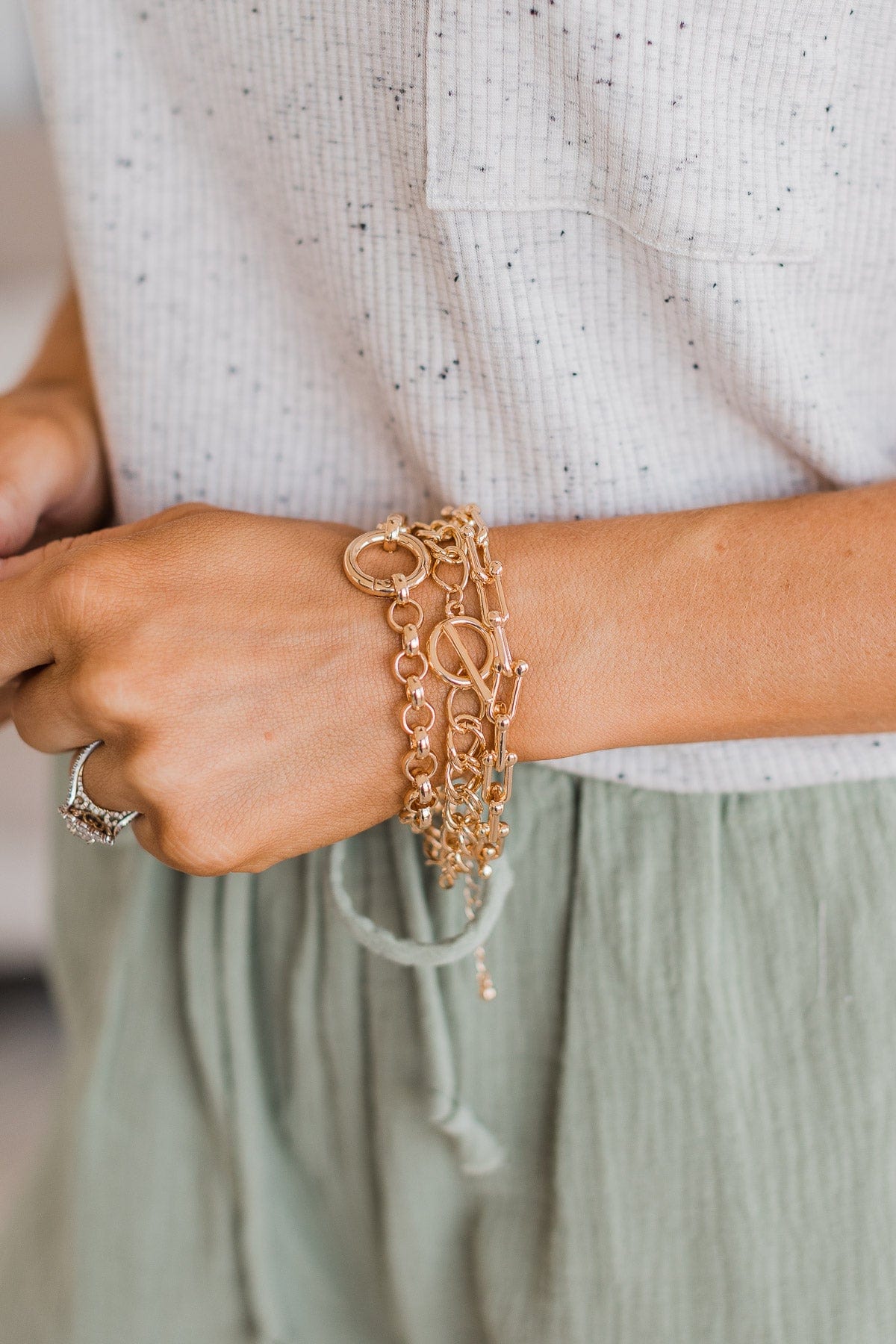 Simply Divine Chain Bracelet Set- Gold
