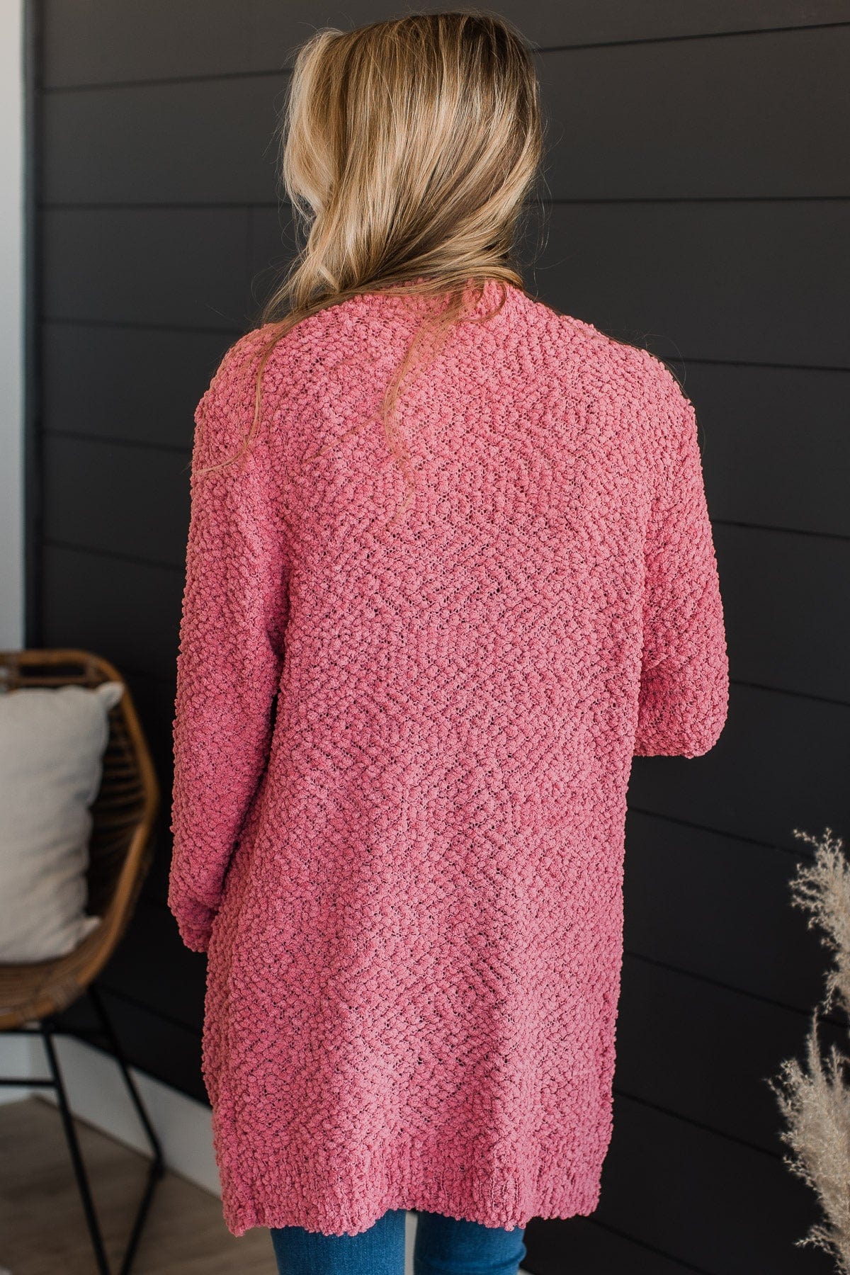 Take Another Look Popcorn Cardigan- Dusty Rose