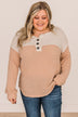 Take Your Chance Button Knit Top- Ivory & Light Sherbet