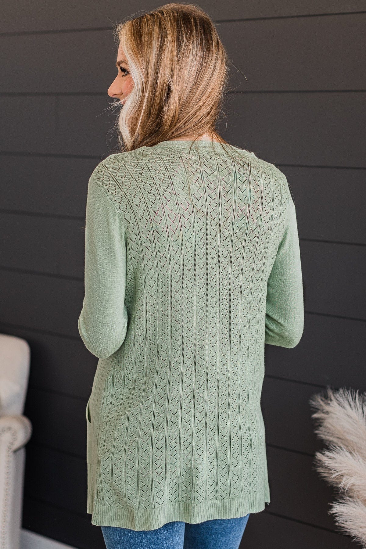 Open front knit sweater top