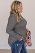 Caught Up In Love Knit Top- Charcoal