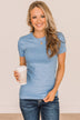 Casual Outings Short Sleeve Top- Blue