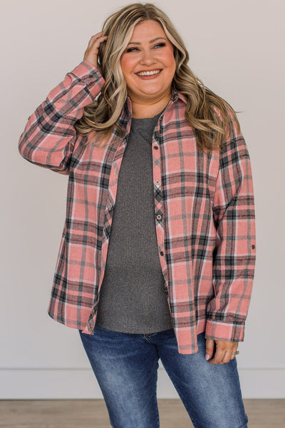Life Lessons Flannel In Pink Curves