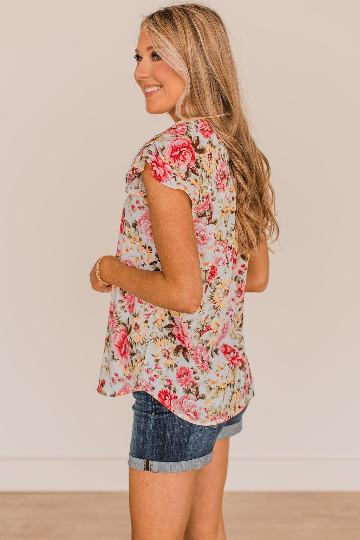Dance Through The Flowers Floral Blouse- Ivory
