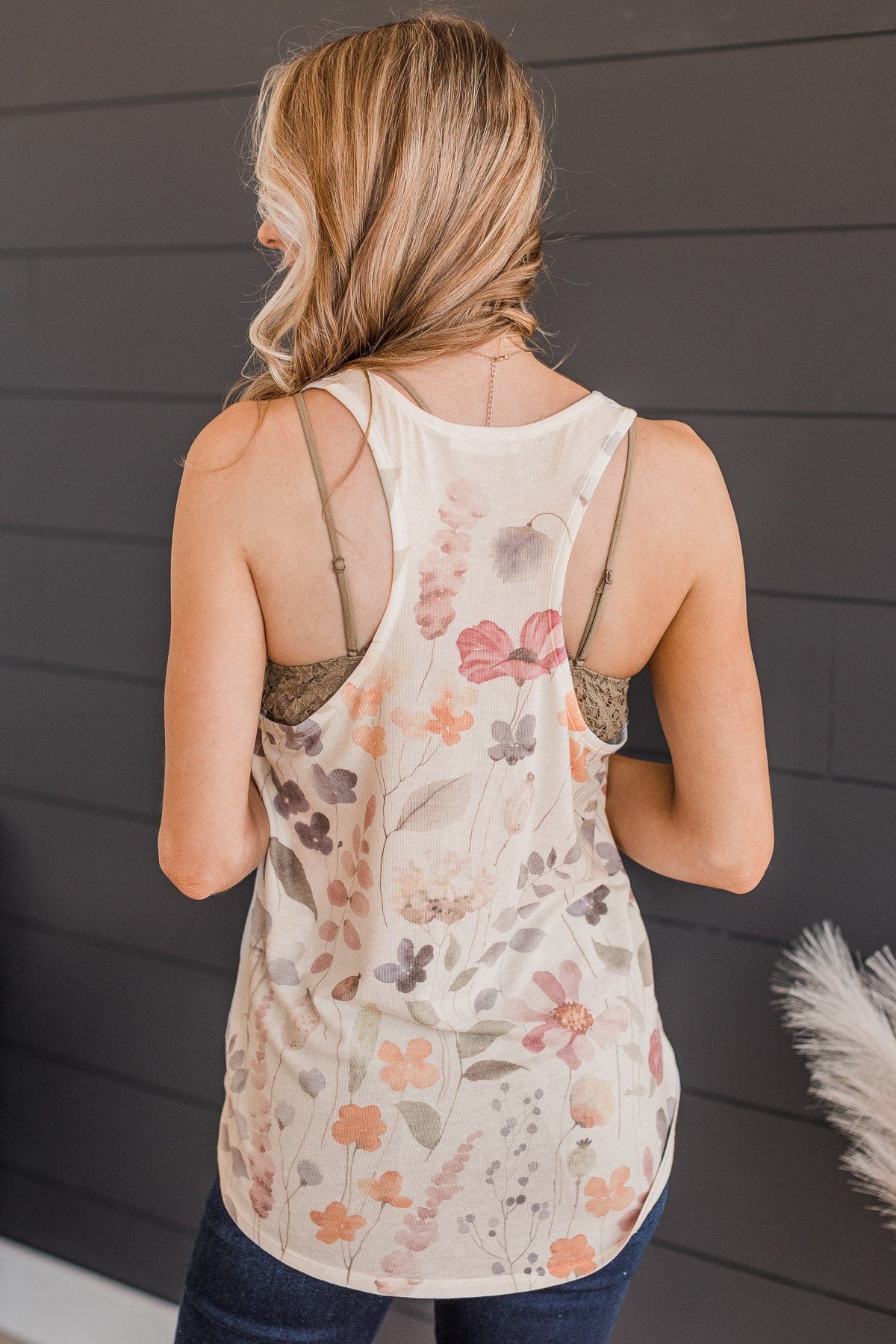 Forever In Bloom Floral Tank Top- Ivory