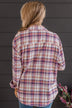 Running To You Plaid Button Top- Cream & Magenta