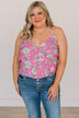 Love What You Do Floral Tank Top- Pink