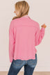Honorable Mention Lightweight Button Top- Pink