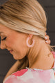 Noteworthy Style C-Hoop Earrings- Light Pink