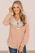 Take Your Chance Button Knit Top- Ivory & Light Sherbet