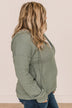 Headed Out Lightweight Knit Hoodie- Dark Sage