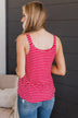 No Matter What Striped Button Tank Top- Coral