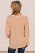 Take Your Chance Button Knit Top- Ivory & Light Sherbet