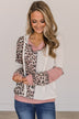 Switch It Up Lightweight Knit Hoodie- Ivory & Leopard