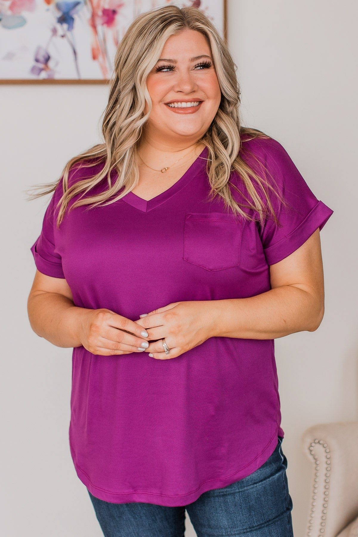 All The Best Short Sleeve Top- Magenta