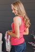 Worth A Shot Ribbed Knit Tank Top- Coral