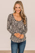 Keep A Good Thing Knit Top- Leopard Print