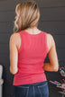 Worth A Shot Ribbed Knit Tank Top- Coral