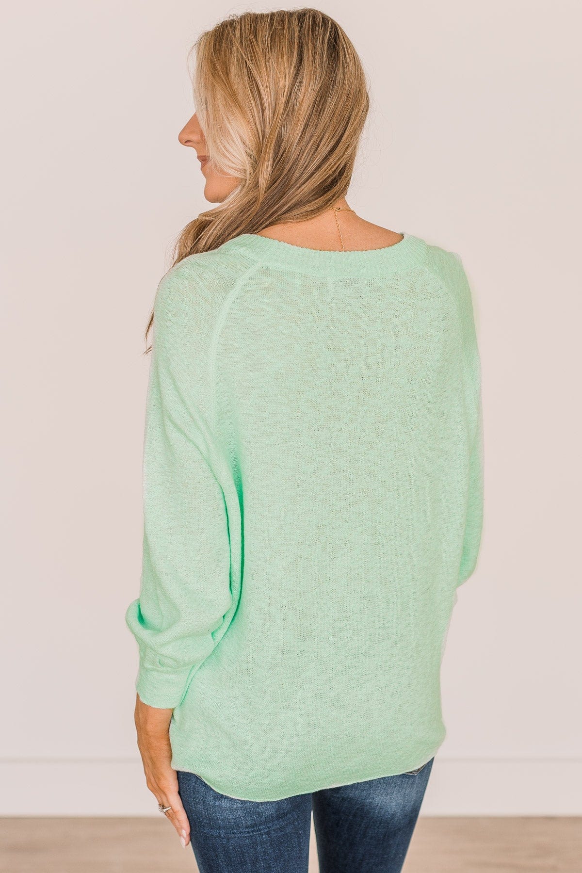 Choose Yourself Knit Sweater- Mint