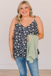 Easily Adored Floral Tank Top- Navy