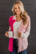 Found My Forever Color Block Button Top- Ivory & Pink