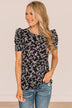 Leave You Guessing Floral Top- Black