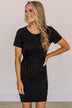 Stay Here Forever Knit Dress- Black