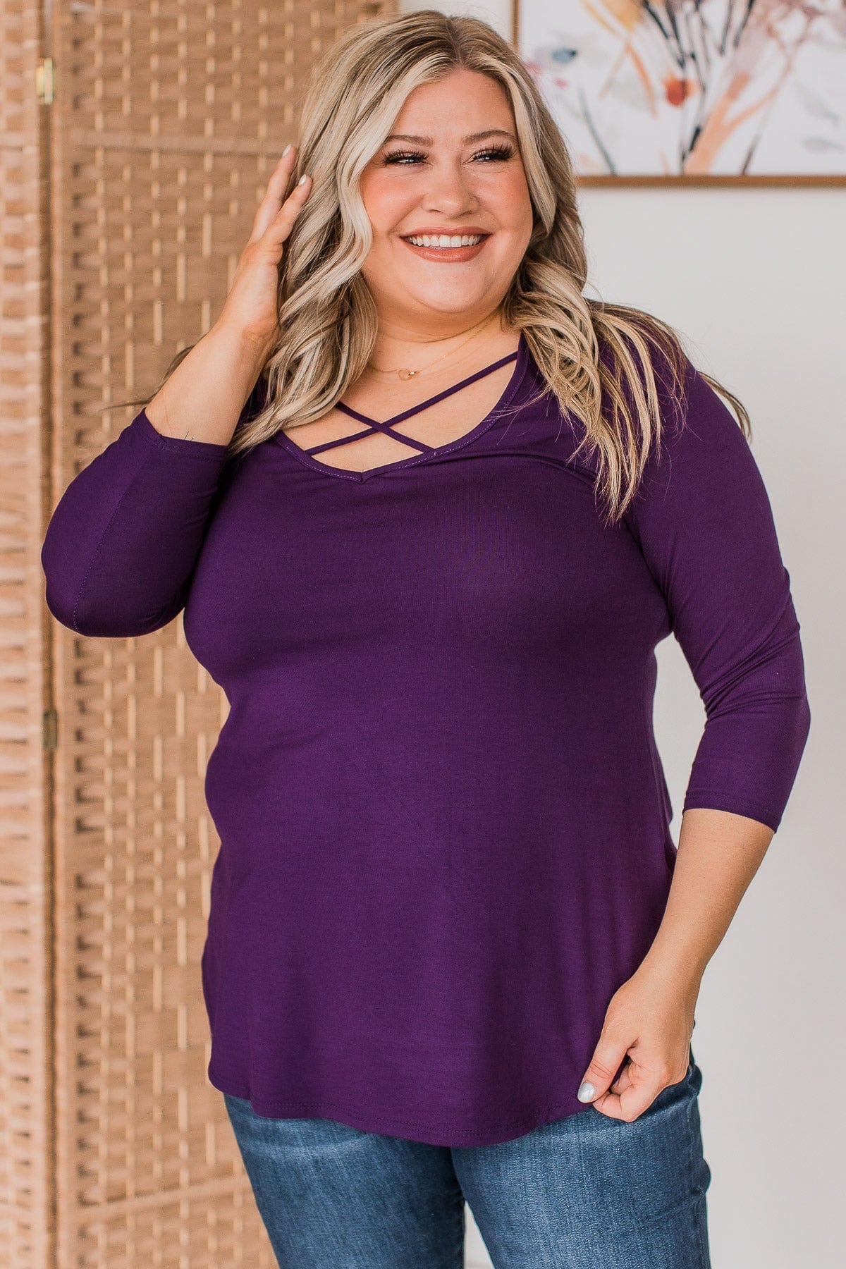 Sucker For Love Criss-Cross Top- Plum