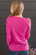 Caught Up In Love Knit Top- Fuchsia