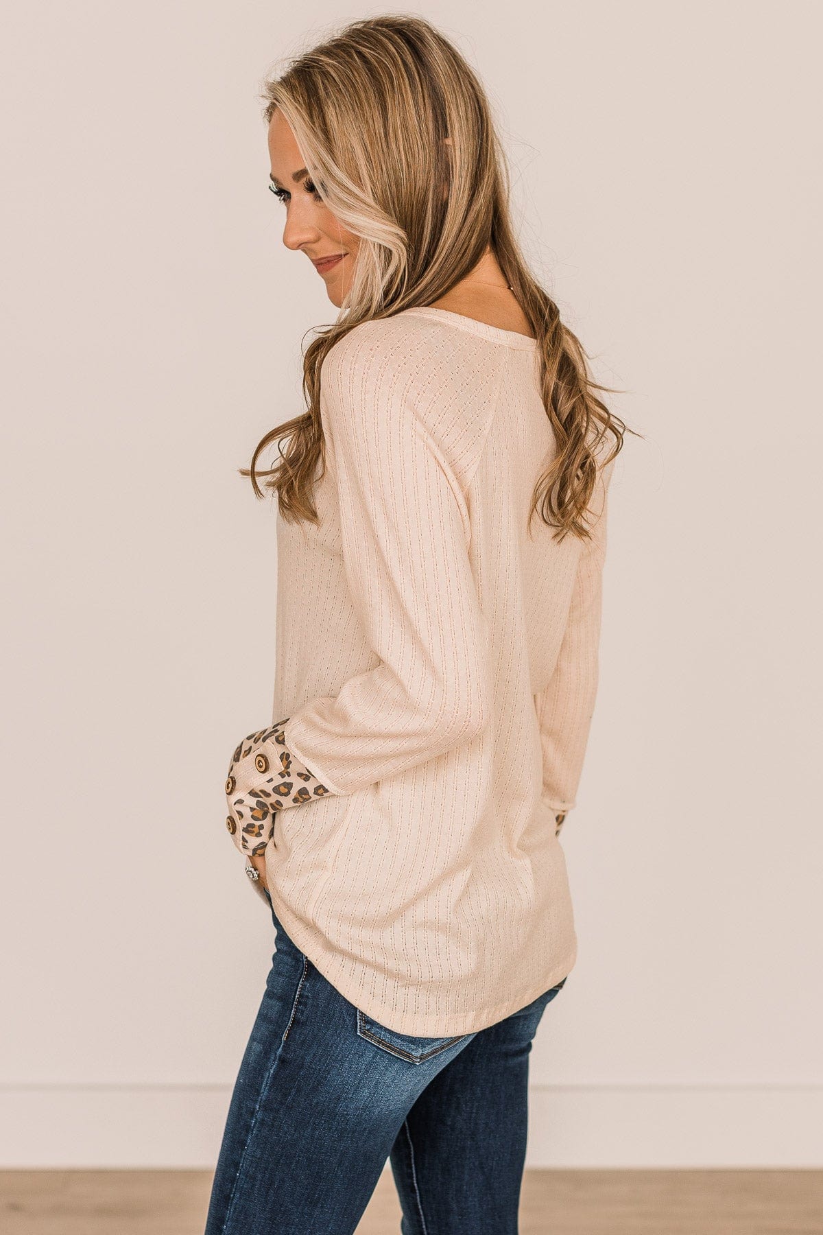 At My Happiest Button Knit Top- Cream