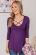 Sucker For Love Criss-Cross Top- Plum